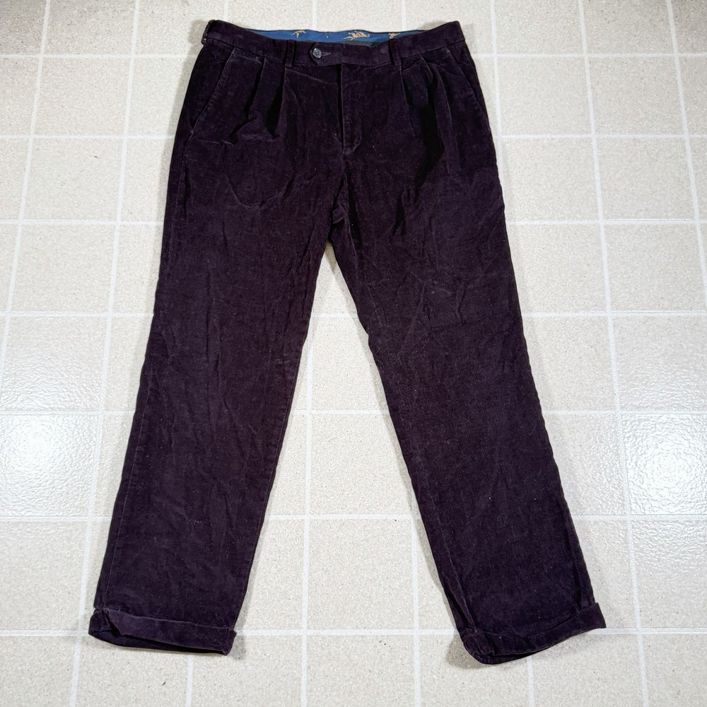 Vintage Lauren Ralph Lauren Corduroy Pants Mens 32x30 Purple Pleated Wale 90s